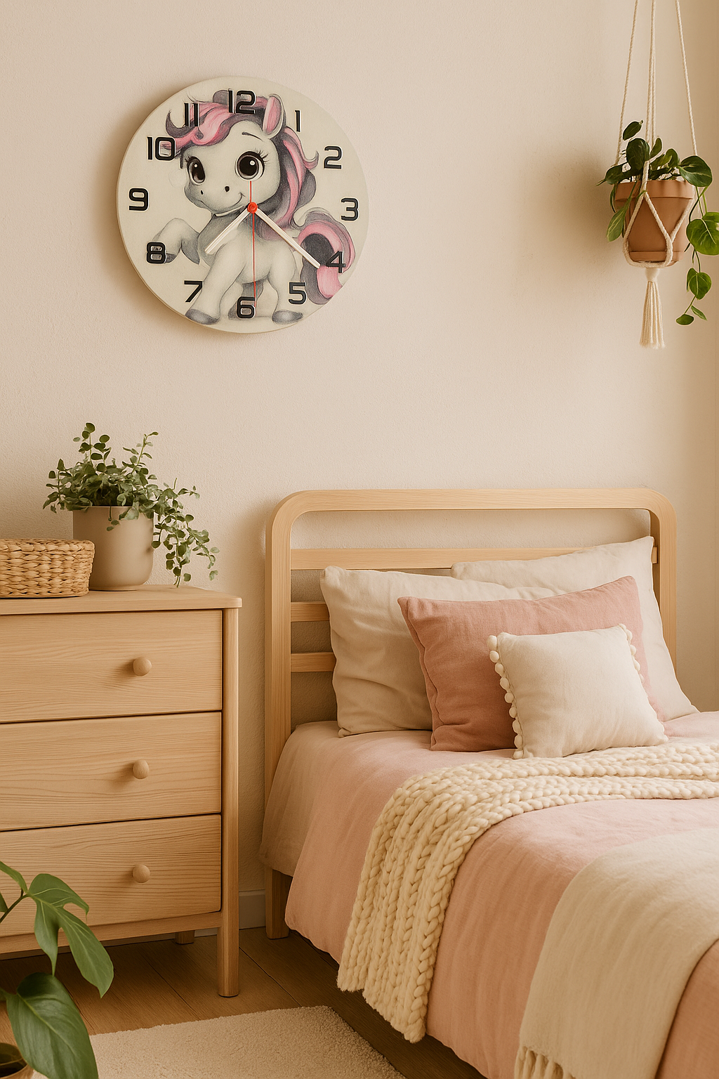 Παιδικό Ρολόι Τοίχου Μονόκερος | Cute Room Decor | Personalized Gift Option