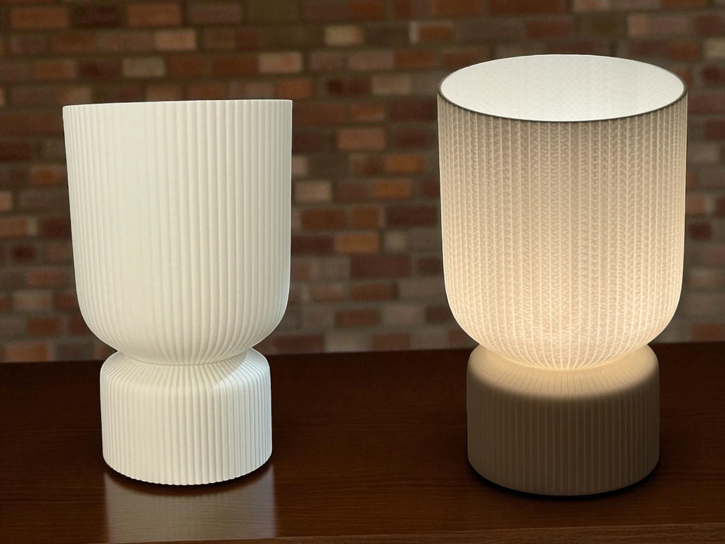 Minimalist Knit Texture – Επιτραπέζιο 3D Printed Φωτιστικό