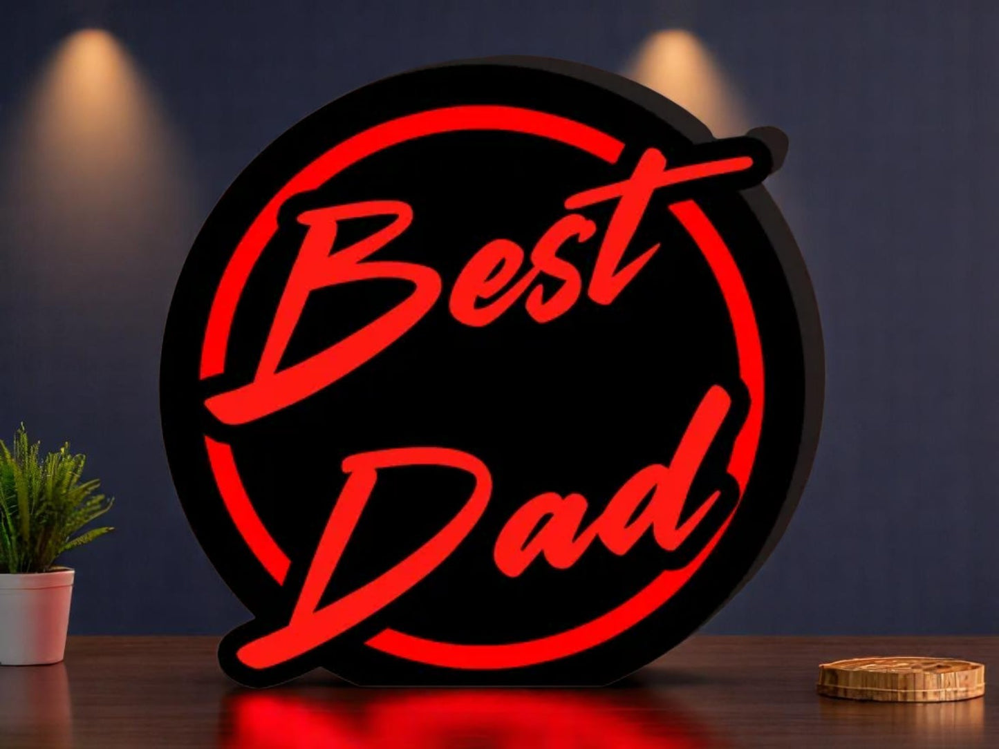 Φωτιζόμενη 3D Λάμπα "Best Dad" - Το Λαμπερό Δώρο για τον Καλύτερο Πατέρα του Κόσμου