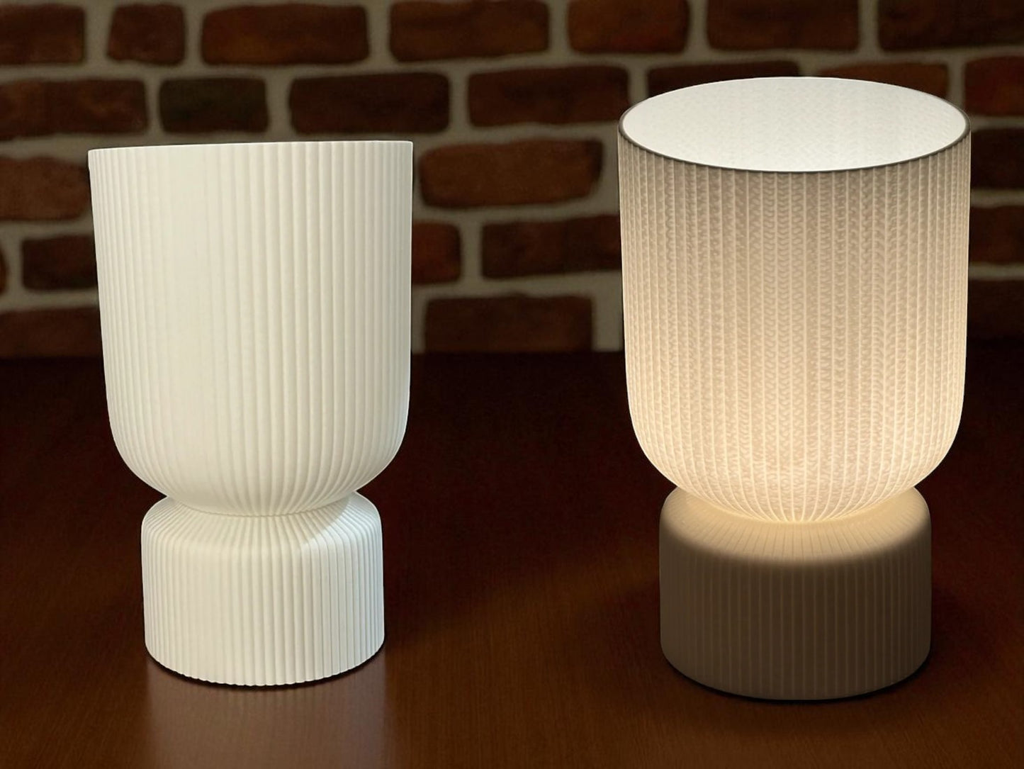 Minimalist Knit Texture – Επιτραπέζιο 3D Printed Φωτιστικό