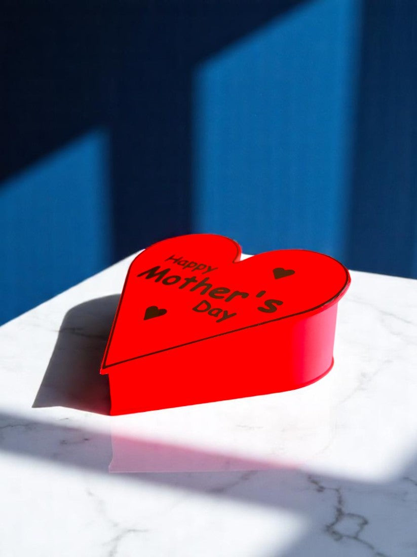 Κουτί Δώρου "Happy Mother's Day" σε Σχήμα Καρδιάς - Το Τέλειο Κόκκινο Αξεσουάρ για την Ημέρα της Μητέρας