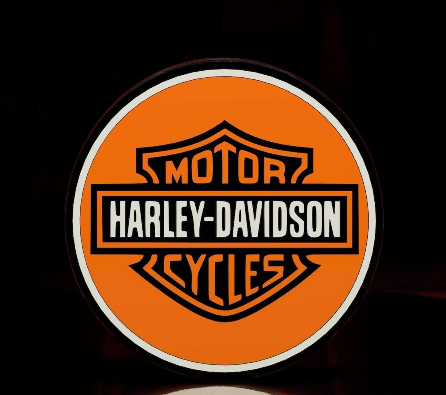 Harley-Davidson Round Fan Art Lightbox – 3D Printed Φωτιζόμενο Διακοσμητικό με USB