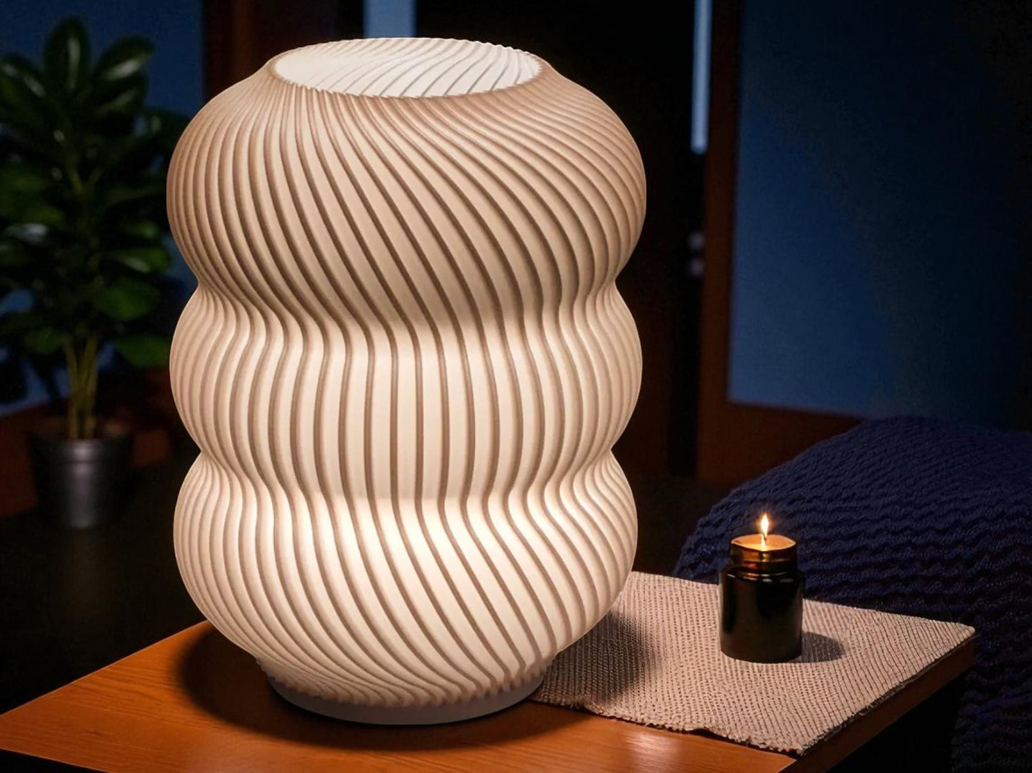 Ripple Bloom – Επιτραπέζιο 3D Printed Φωτιστικό