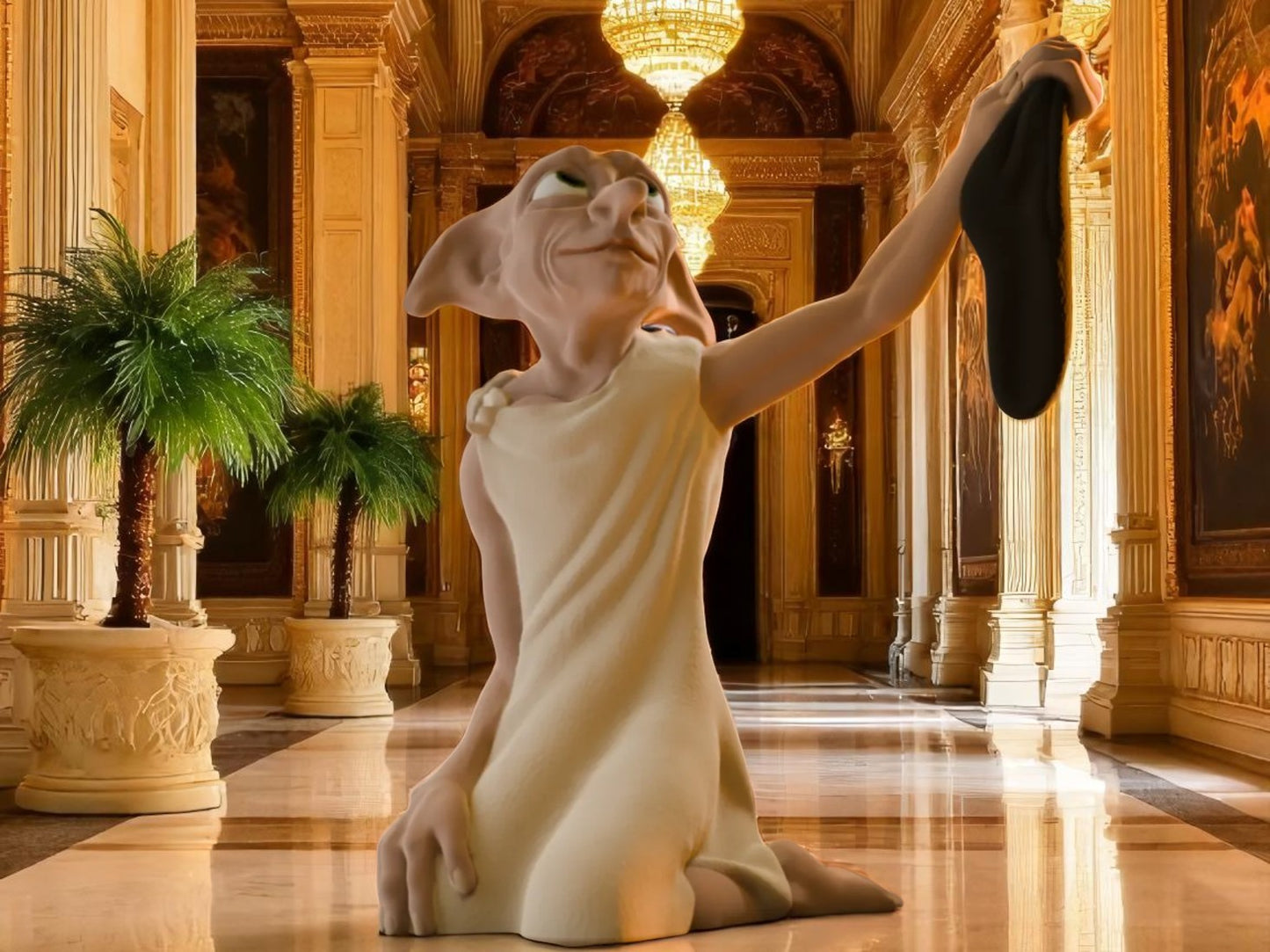 Dobby – Fan Art Αγαλματίδιο | 3D Printed & Χειροποίητα Βαμμένο | Μαγεία από τον Κόσμο του Χάρι Πότερ