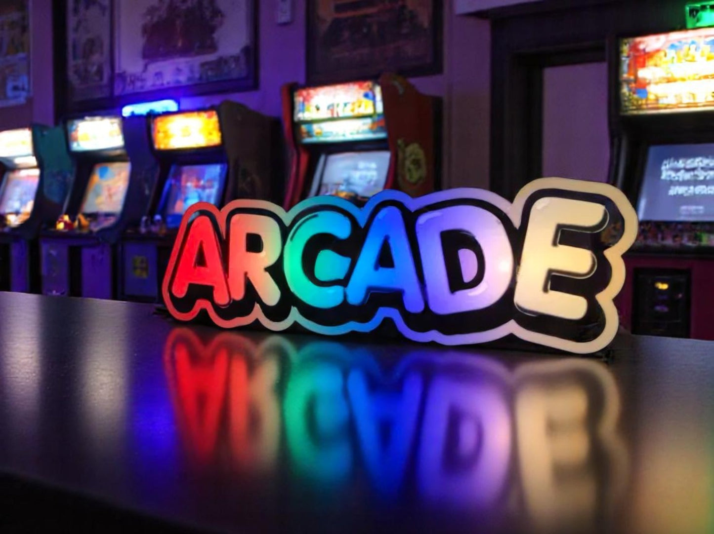 Φωτιστικό Lightbox "ARCADE" 3D Printed – Πολύχρωμο Retro Design