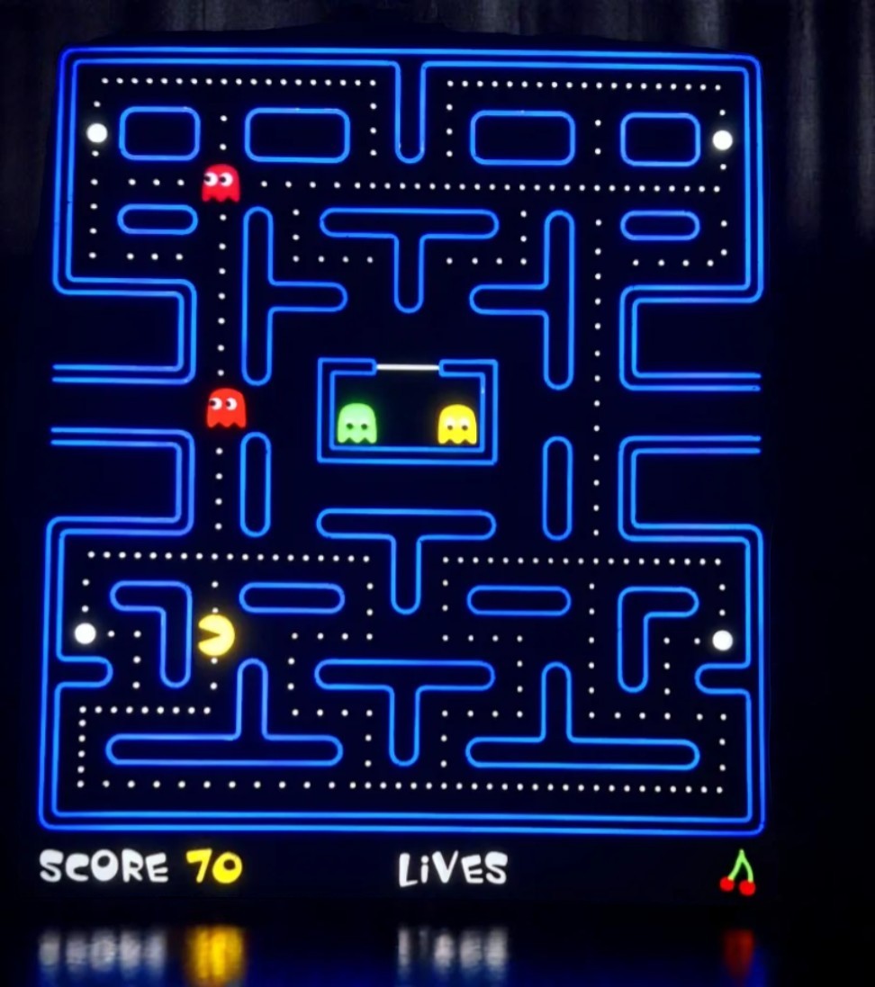 3D Printed Lightbox "Pac-Man Maze" – Retro Gaming Decor