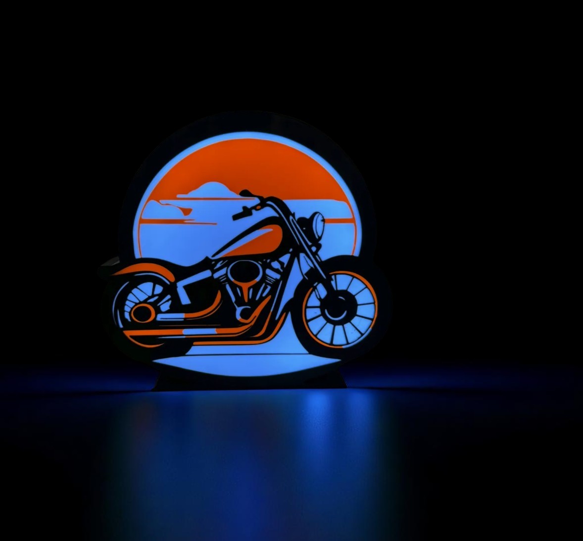 Harley Fan Art – 3D Φωτιζόμενο Διακοσμητικό Μοτοσυκλέτας