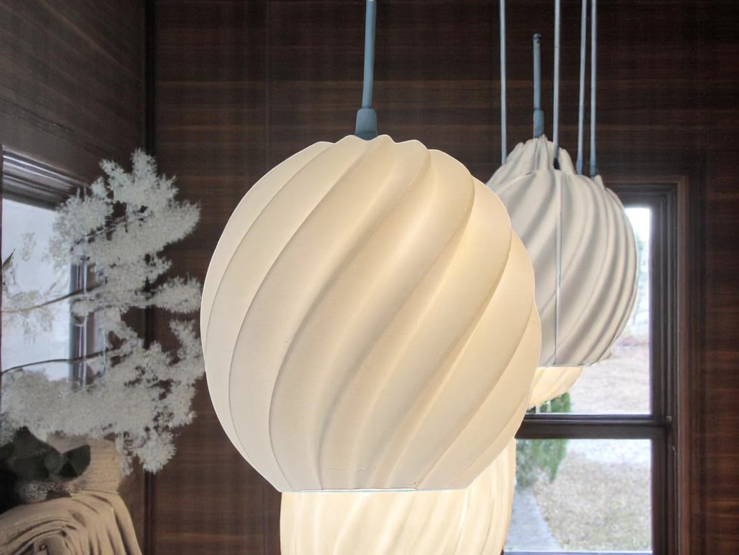 Sculptural Wave Pendant - Illuminated Artistry in 3D