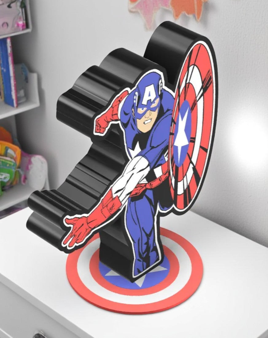 Επιτραπέζια Λάμπα LED Captain America - Φωτιστικό Υπερήρωα