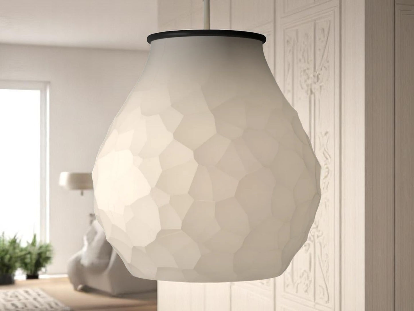 Μωσαϊκό Φωτός | Geometric Mosaic 3D Printed Pendant - Illuminated Architectural Poetry