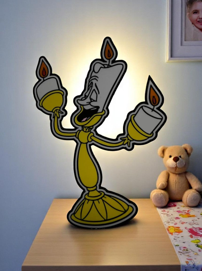 Λυχνάριος (Lumière) 3D LED Φωτιστικό USB - Η Πεντάμορφη και το Τέρας Disney