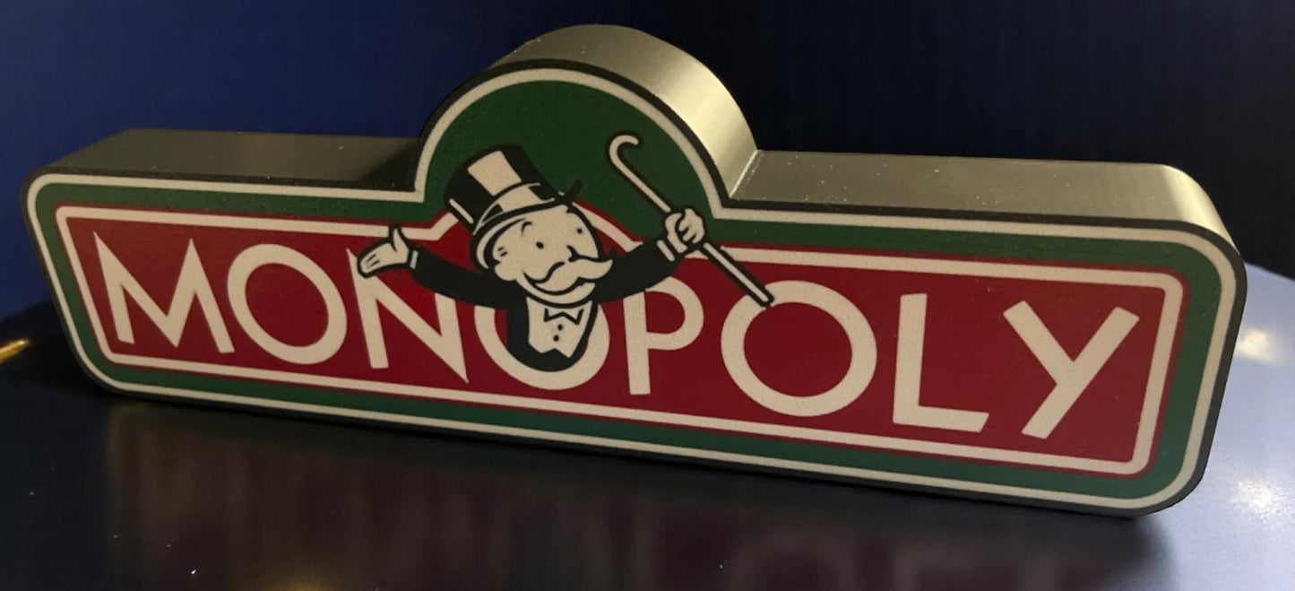 Φωτιστικό Lightbox "Monopoly" 3D Printed – Ρετρό Επιτραπέζια Αισθητική