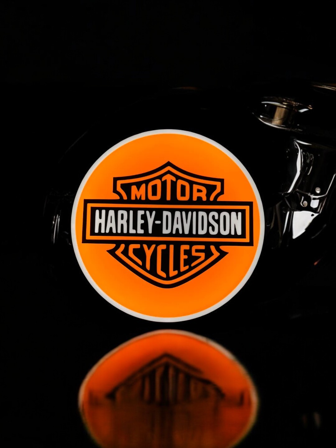 Harley-Davidson Round Fan Art Lightbox – 3D Printed Φωτιζόμενο Διακοσμητικό με USB