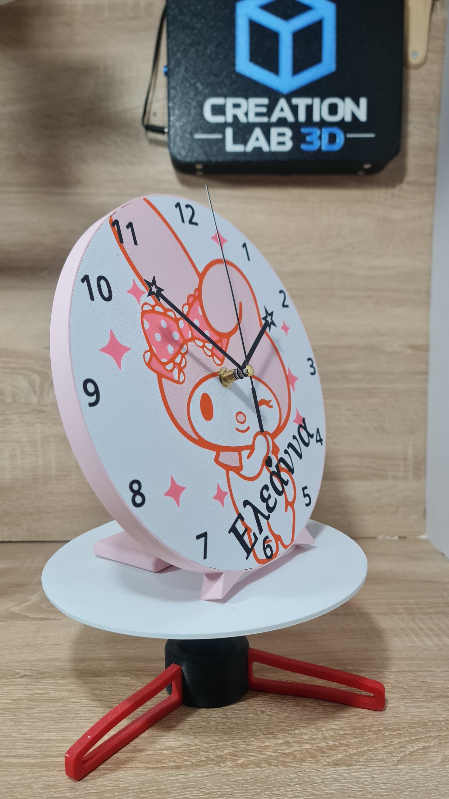 My Melody Personalized Wall & Desk Clock – Custom Name Sanrio Decor | Sweet Pink Gift for Girls