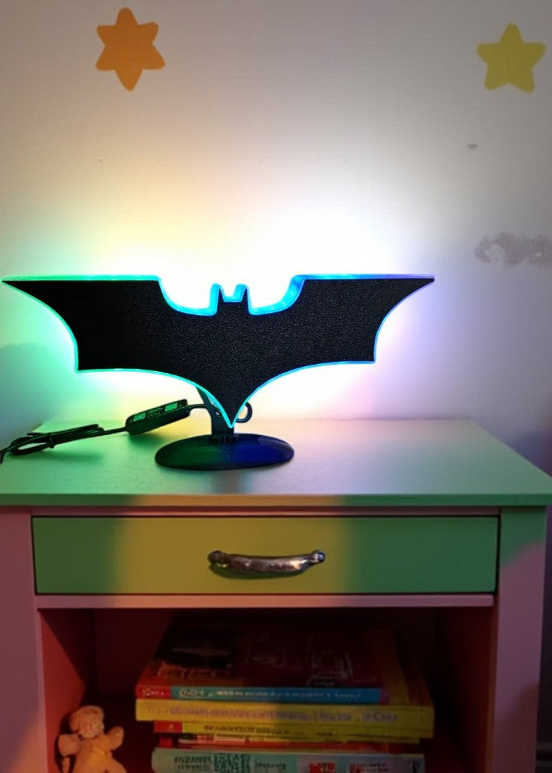 Φωτιστικό LED Σύμβολο Batman - 3D Επιτραπέζια Λάμπα με Τροφοδοσία USB