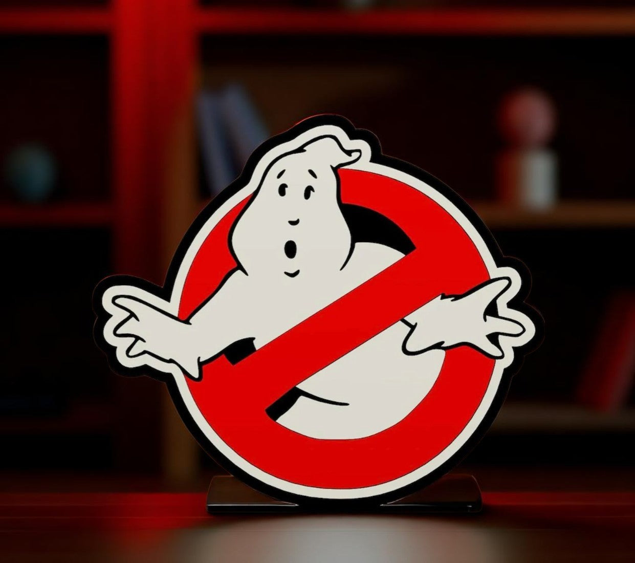 Ghostbusters Logo – 3D Printed Fan Art Φωτιστικό με LED για Ρετρό Διακόσμηση