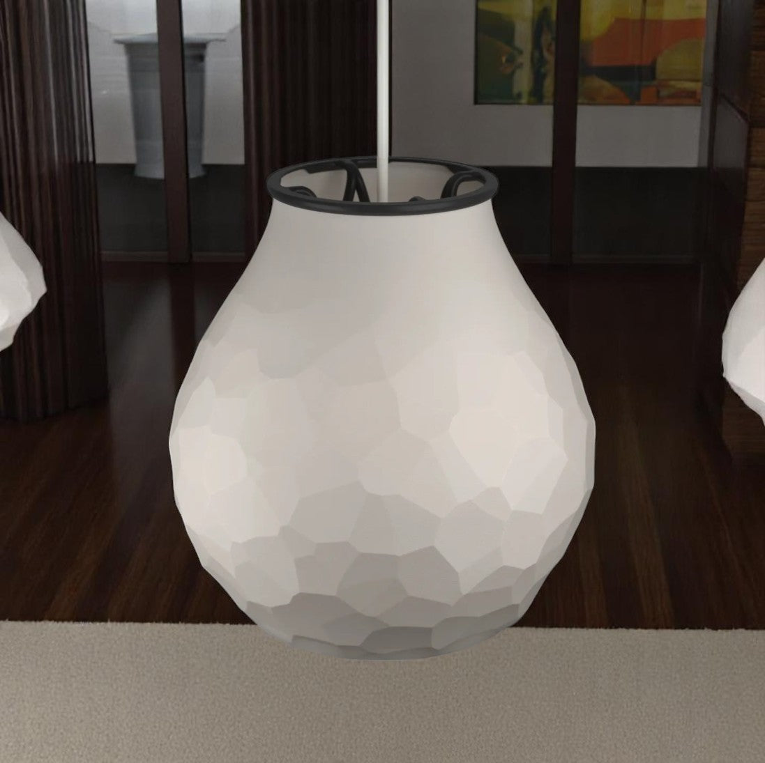 Μωσαϊκό Φωτός | Geometric Mosaic 3D Printed Pendant - Illuminated Architectural Poetry
