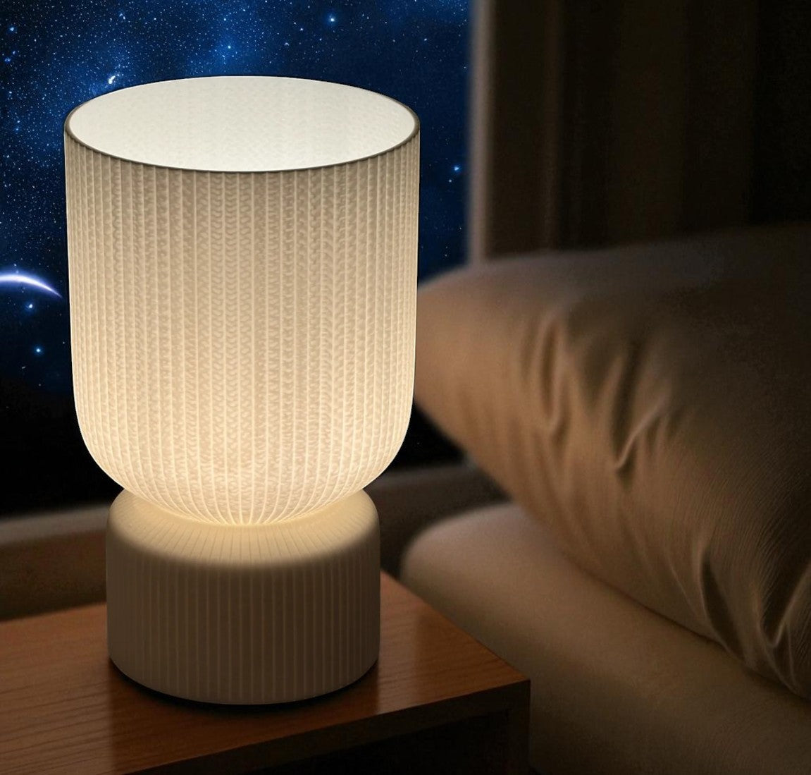 Minimalist Knit Texture – Επιτραπέζιο 3D Printed Φωτιστικό