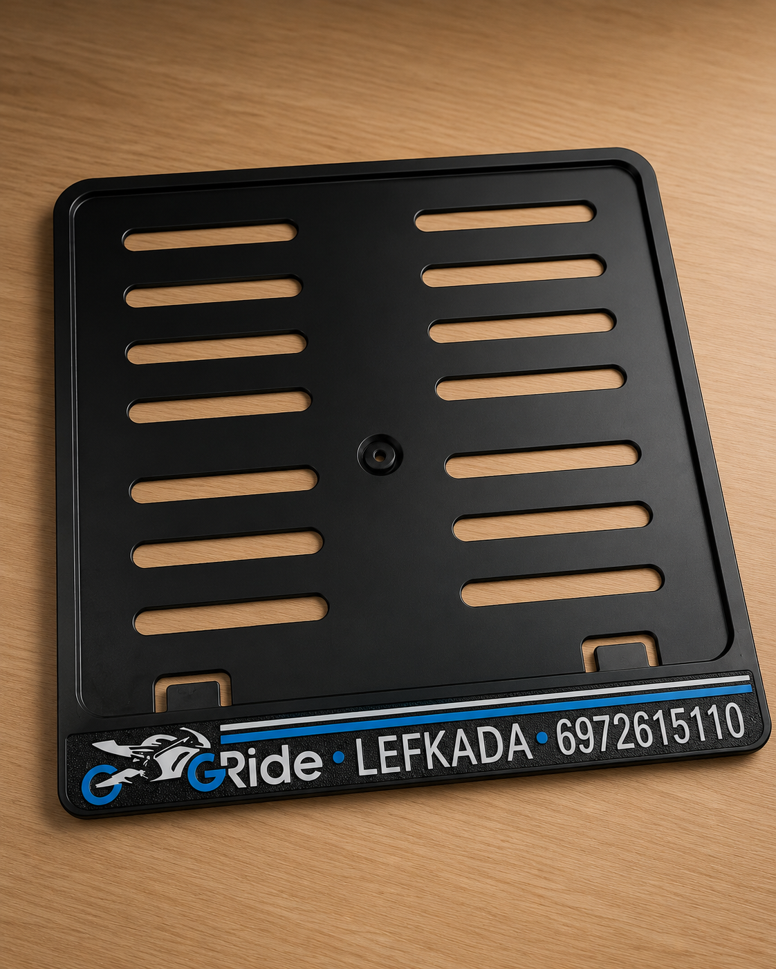 Custom Motorcycle License Plate Advertising Sign