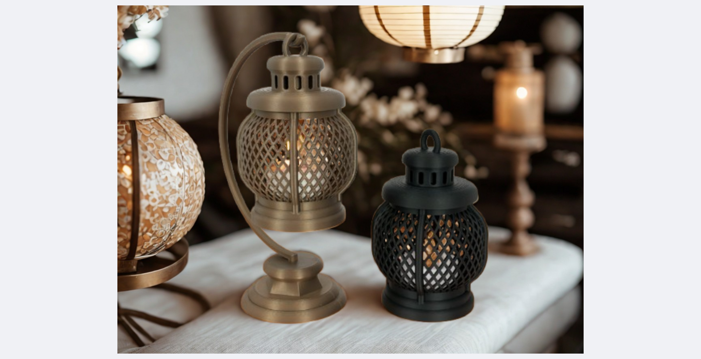 Vintage Glow Lantern Set – Premium Χειροποίητο Σετ Διακοσμητικών Φαναριών με Βάση /Lantern Duo