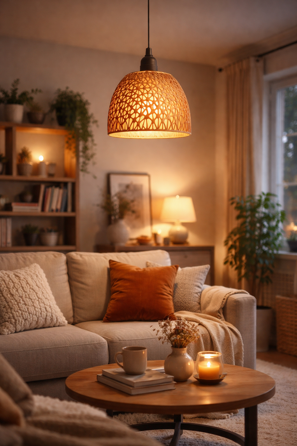 Κρεμαστό Φωτιστικό Οροφής με Διάτρητο Μοτίβο – Ζεστό Ατμοσφαιρικό Φως