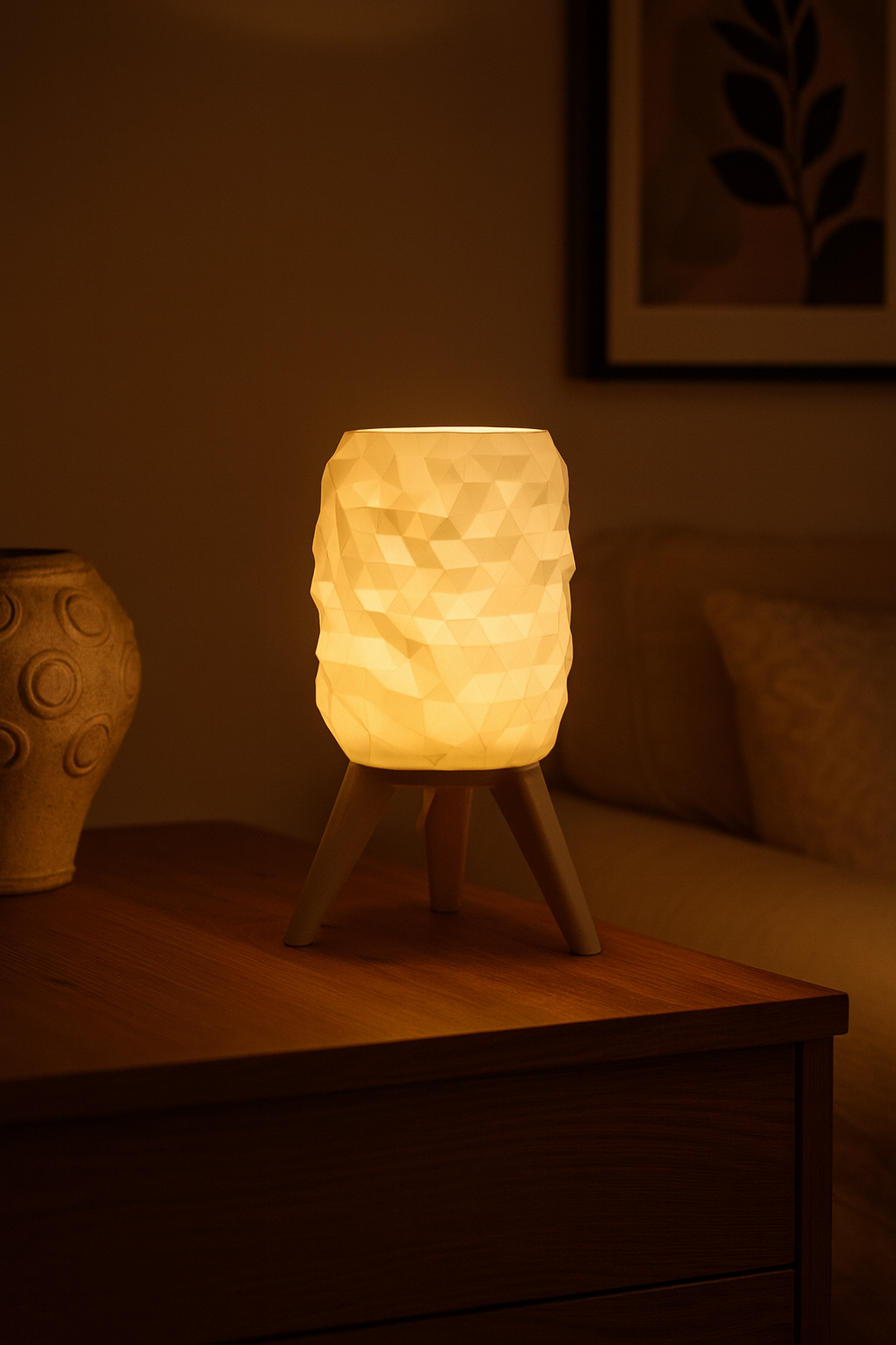 Minimal Cozy Table Lamp – Modern Geometric Bedside Light | Nordic Style Warm Ambient Lamp