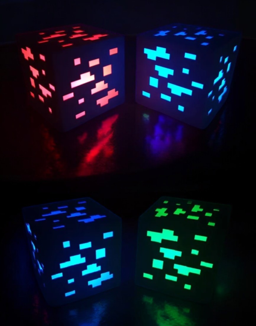 Minecraft Ore Block 3D Printed USB Lamp