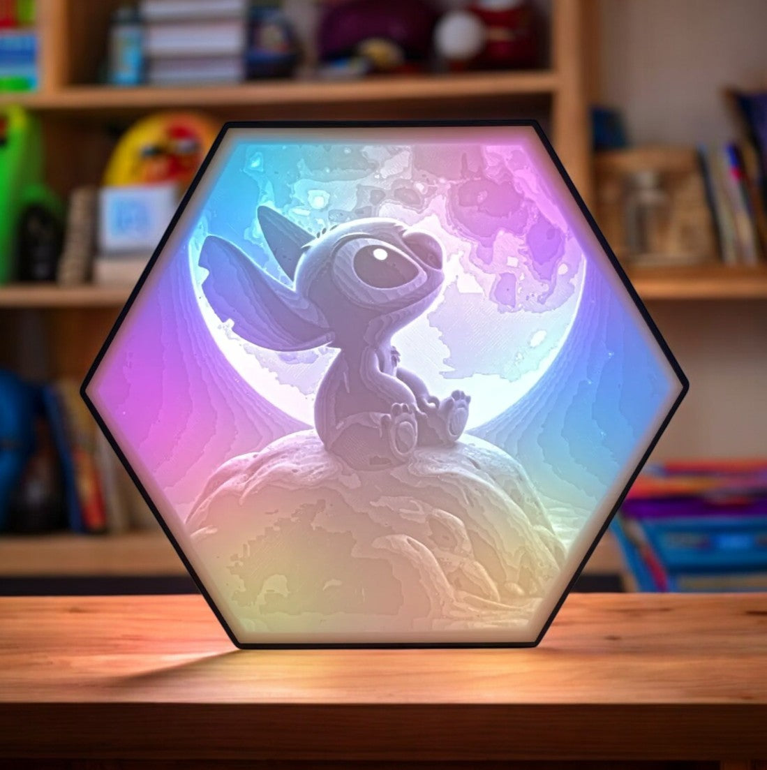 Εξαγωνική Λάμπα LED Stitch "Moonlight" - Επιτραπέζιο Φωτιστικό