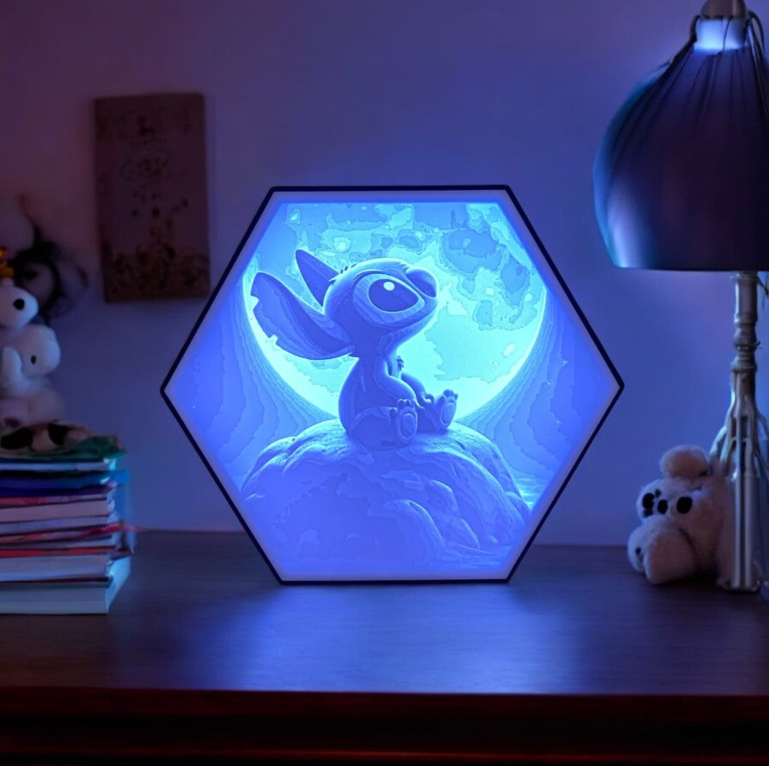 Εξαγωνική Λάμπα LED Stitch "Moonlight" - Επιτραπέζιο Φωτιστικό