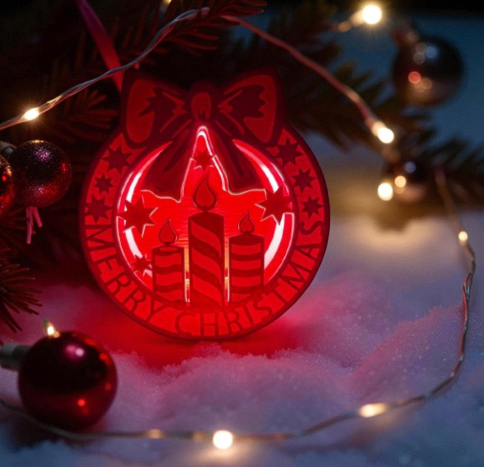 Επιτραπέζιο Lightbox “Χριστουγεννιάτικα Κεράκια & Αστέρι” | Festive LED Table Lamp