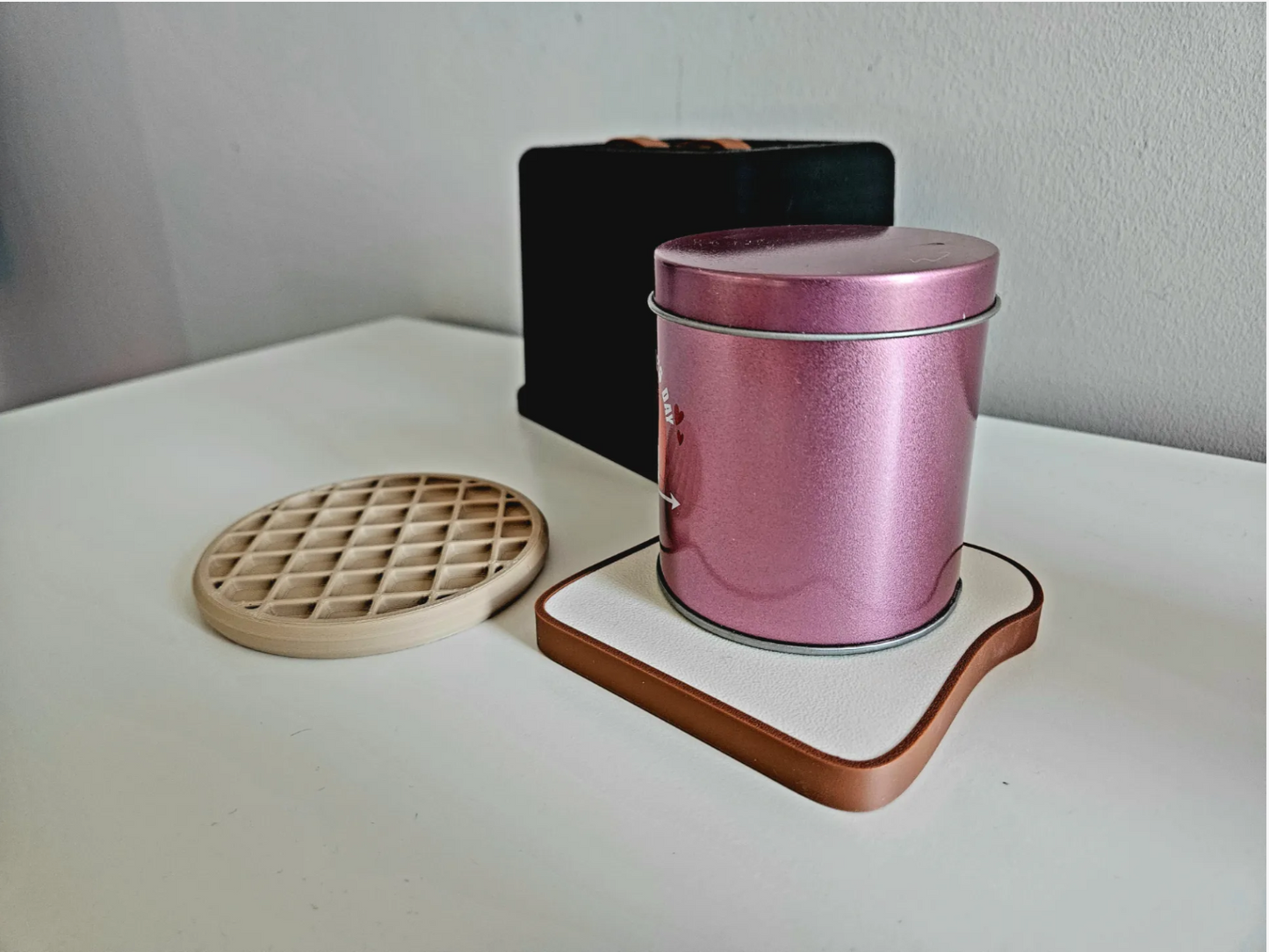 Quirky Breakfast Coasters with Toaster Base - Toast & Waffle Set!