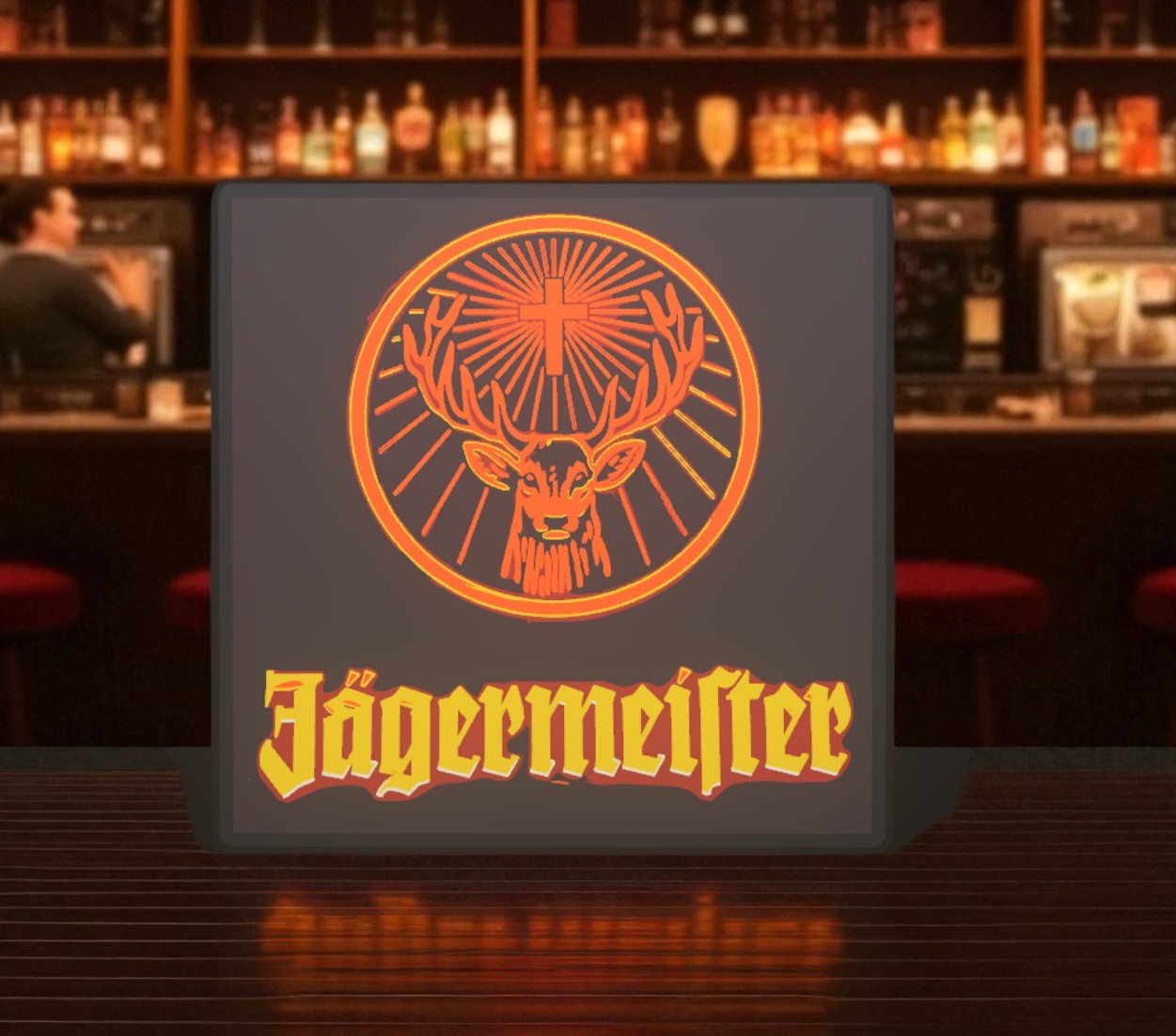 Jägermeister Lightbox – Φωτιζόμενη Επιγραφή με Εμβληματικό Στυλ