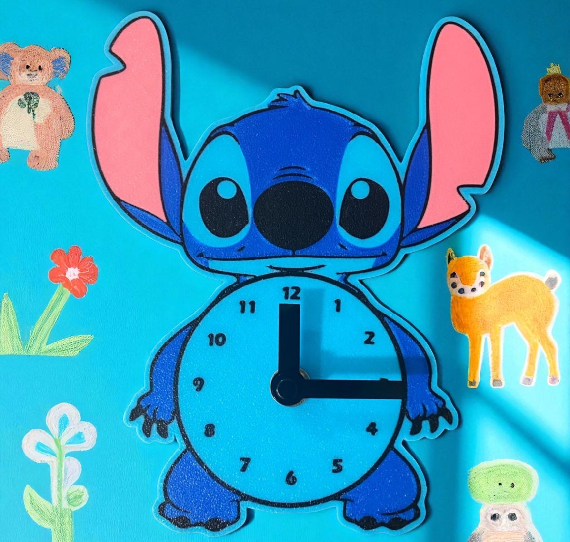 Ρολόι Τοίχου Stitch – Χειροποίητο Διακοσμητικό
