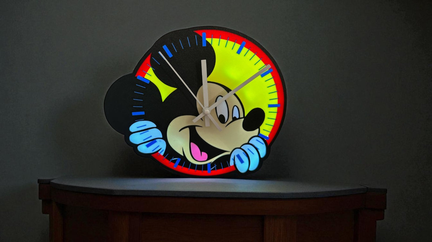 Ρολόι Τοίχου Mickey που Φωτίζει