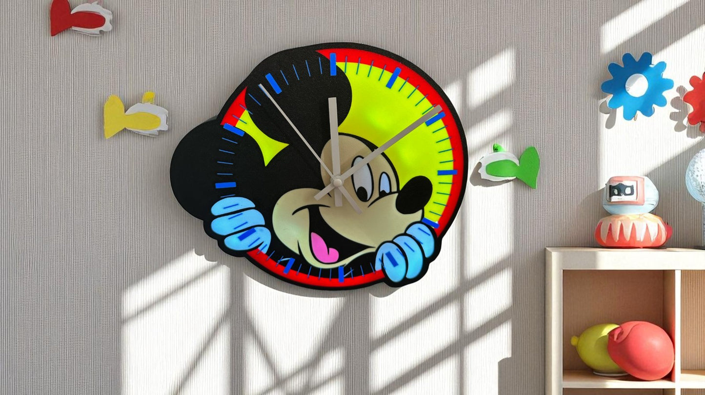 Ρολόι Τοίχου Mickey που Φωτίζει