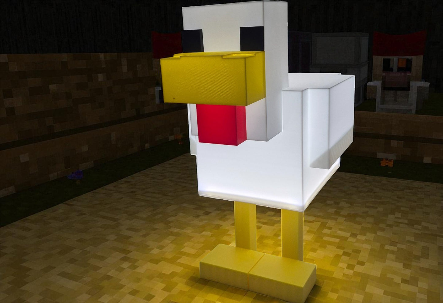 Minecraft Chicken Lamp – Epic Gaming Desk Light for True Fans