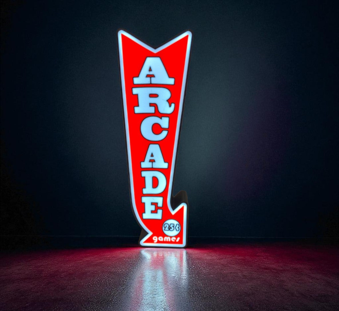 Arcade Lightbox – Retro Gaming Arrow Sign