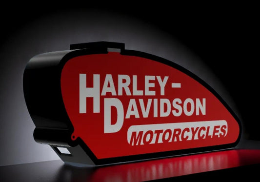 Φωτεινό Lightbox Harley-Davidson Ρεζερβουάρ – Ρετρό Fan Art Φωτιστικό