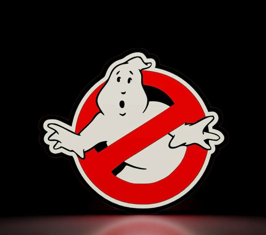 Ghostbusters Logo – 3D Printed Fan Art Φωτιστικό με LED για Ρετρό Διακόσμηση