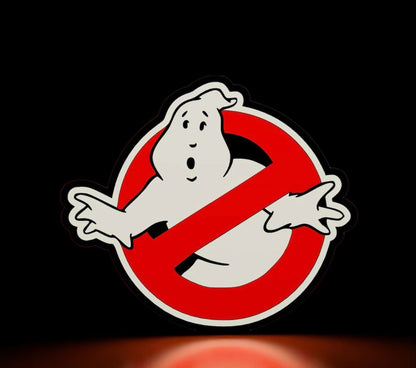 Ghostbusters Logo – 3D Printed Fan Art Φωτιστικό με LED για Ρετρό Διακόσμηση