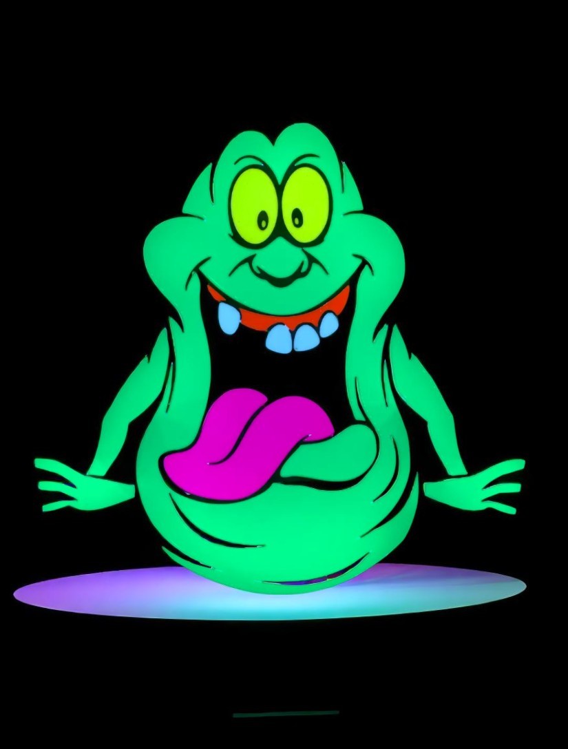 Slimer LED Lightbox – 3D Printed Ghostbusters Fan Art Lamp | Retro Glow Decor