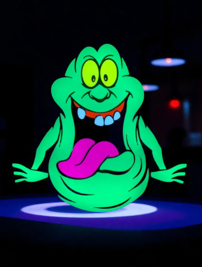 Slimer LED Lightbox – 3D Printed Ghostbusters Fan Art Lamp | Retro Glow Decor
