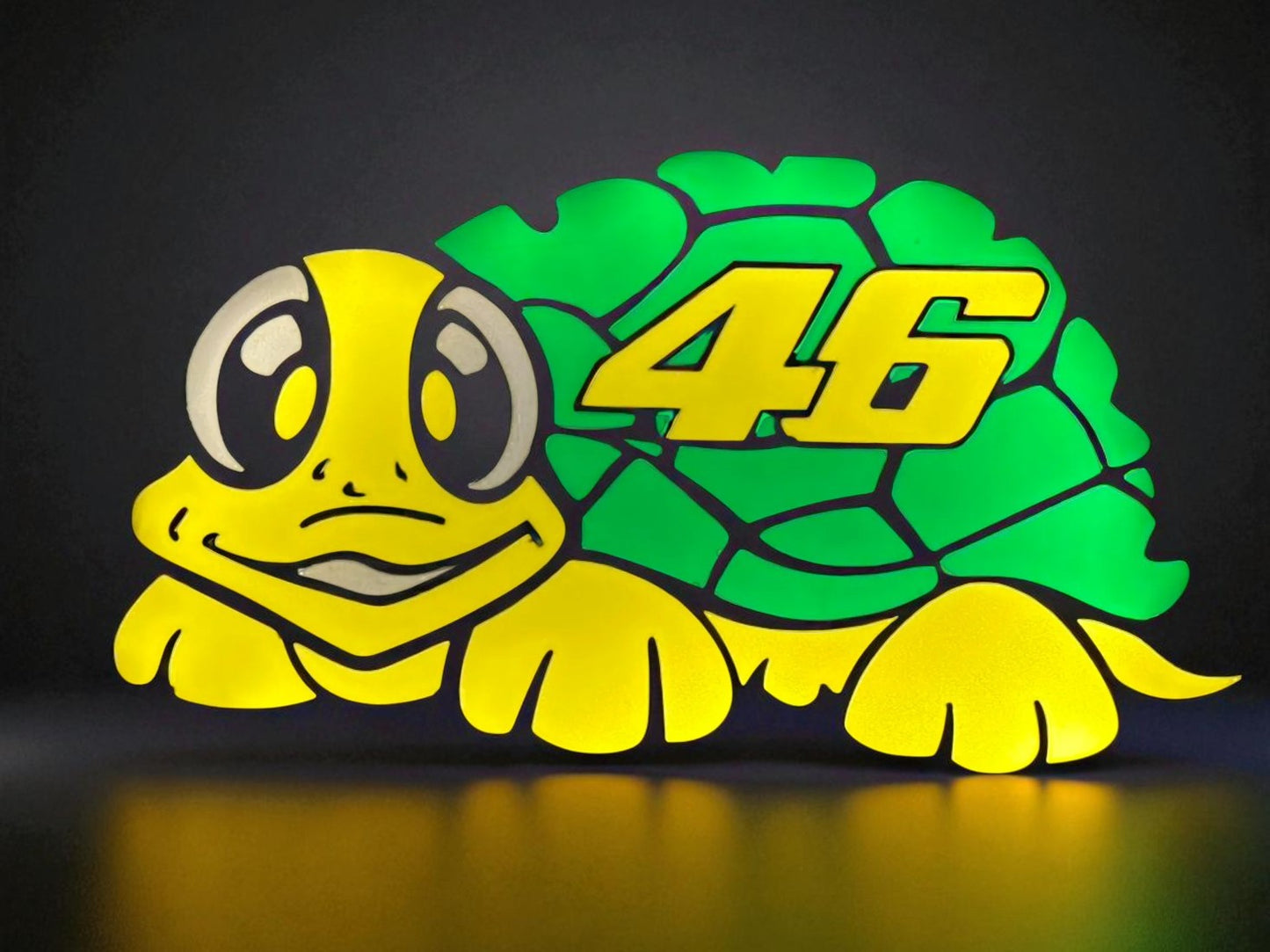 3D Printed Lightbox "Turtle 46" – Αφιέρωμα στον Valentino Rossi | Fan Art LED Διακόσμηση
