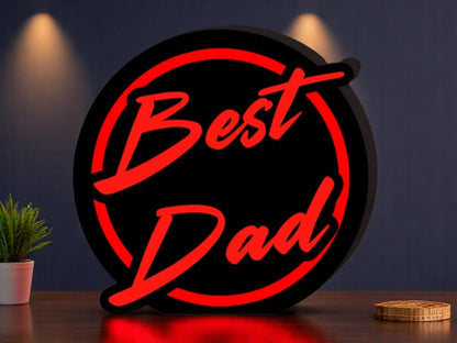 Φωτιζόμενη 3D Λάμπα "Best Dad" - Το Λαμπερό Δώρο για τον Καλύτερο Πατέρα του Κόσμου