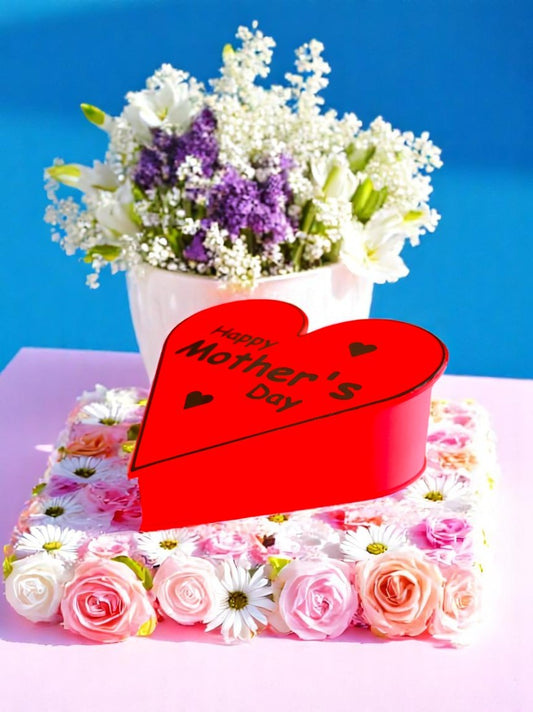 "Happy Mother's Day" Heart-Shaped Gift Box - The Perfect Red Accent for Mother's Day