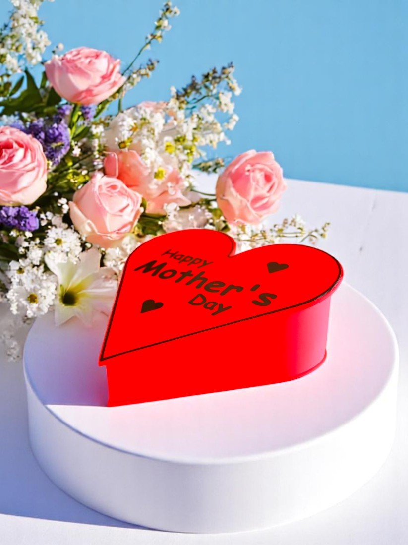Κουτί Δώρου "Happy Mother's Day" σε Σχήμα Καρδιάς - Το Τέλειο Κόκκινο Αξεσουάρ για την Ημέρα της Μητέρας