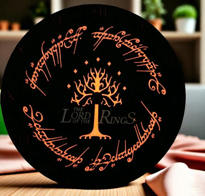 Φωτιζόμενο Ρολόι Τοίχου – 3D Printed Fan Art “The Lord of the Rings”