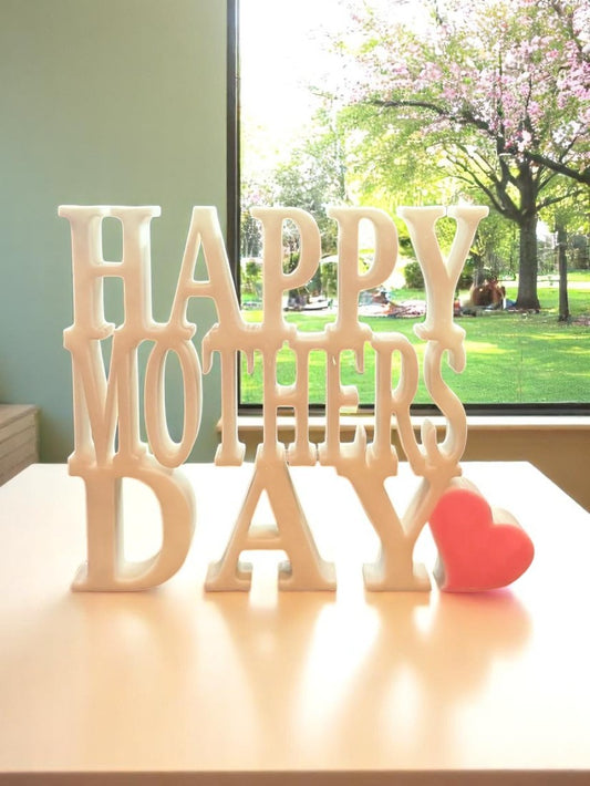 "Happy Mother's Day" Decorative Table Ornament with Heart - The Perfect Gift for Mother's Day