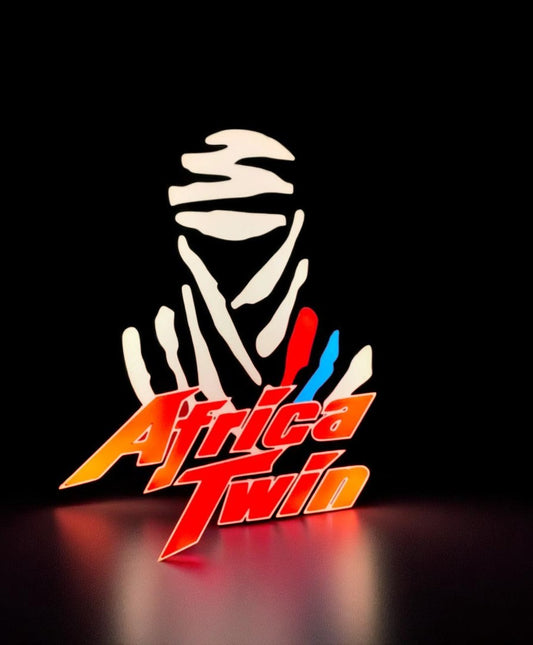 Φωτιζόμενο Διακοσμητικό Lightbox "Africa Twin Rider" – 3D Printed Fan Art