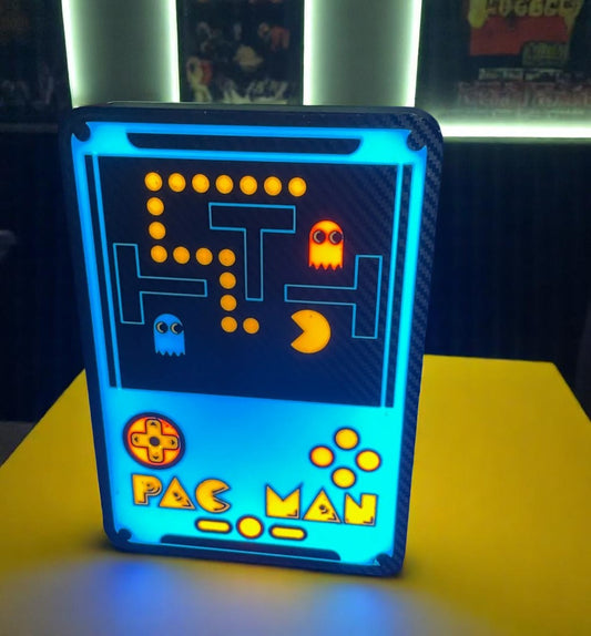 3D Printed Lightbox "Pac-Man Retro Console" – Neo-Retro Gaming Decor